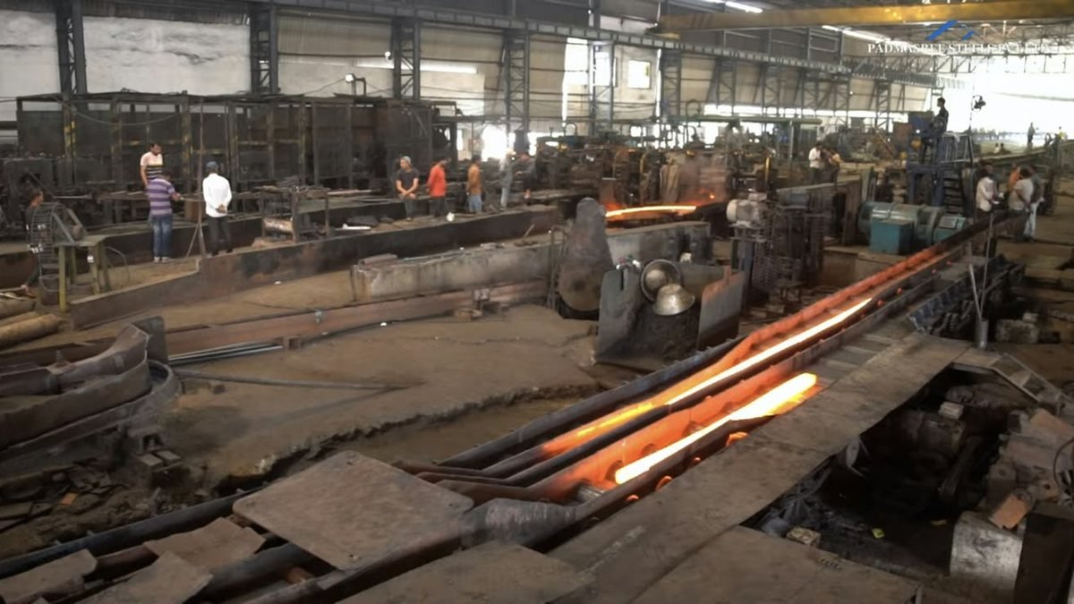 Factory floor at the Padmasree Steels plant